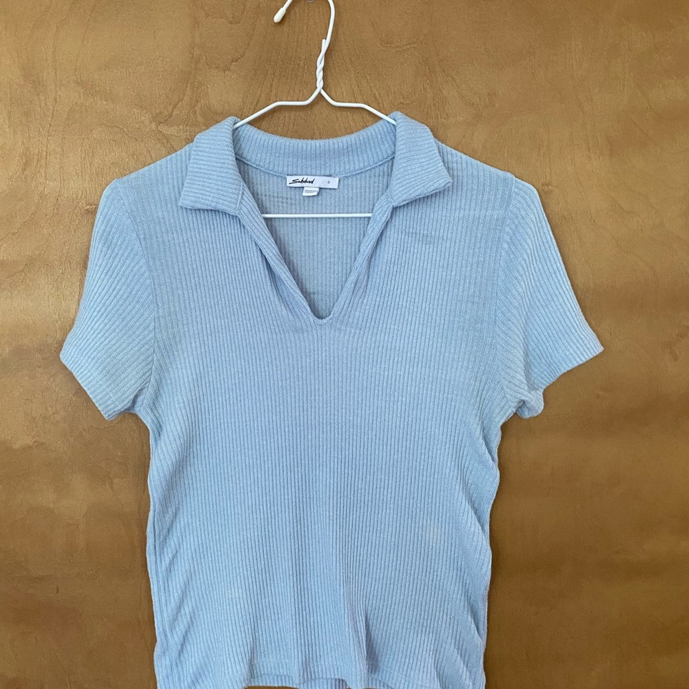 Subdued | V-Neck Collar Knit Top S